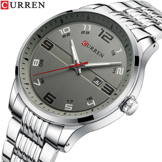 CURREN Watches Men,Sports Waterproof Stainless Steel Quartz Wrist Watch for Men and Boys